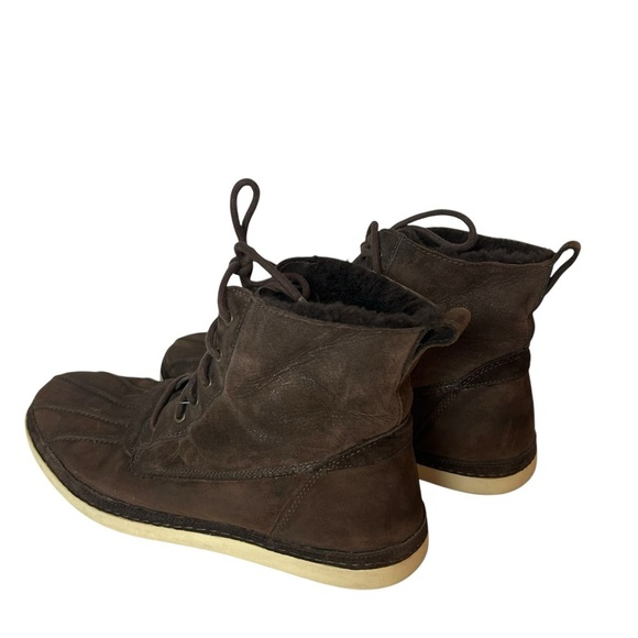 UGG mens lace up boots Brown Suede Ankle Shearling Lined Size US 12 main image 6